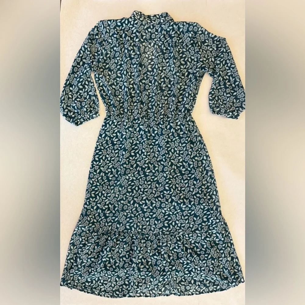 ba&sh Teal and Light Blue Floral Midi Dress - Picture 2 of 8